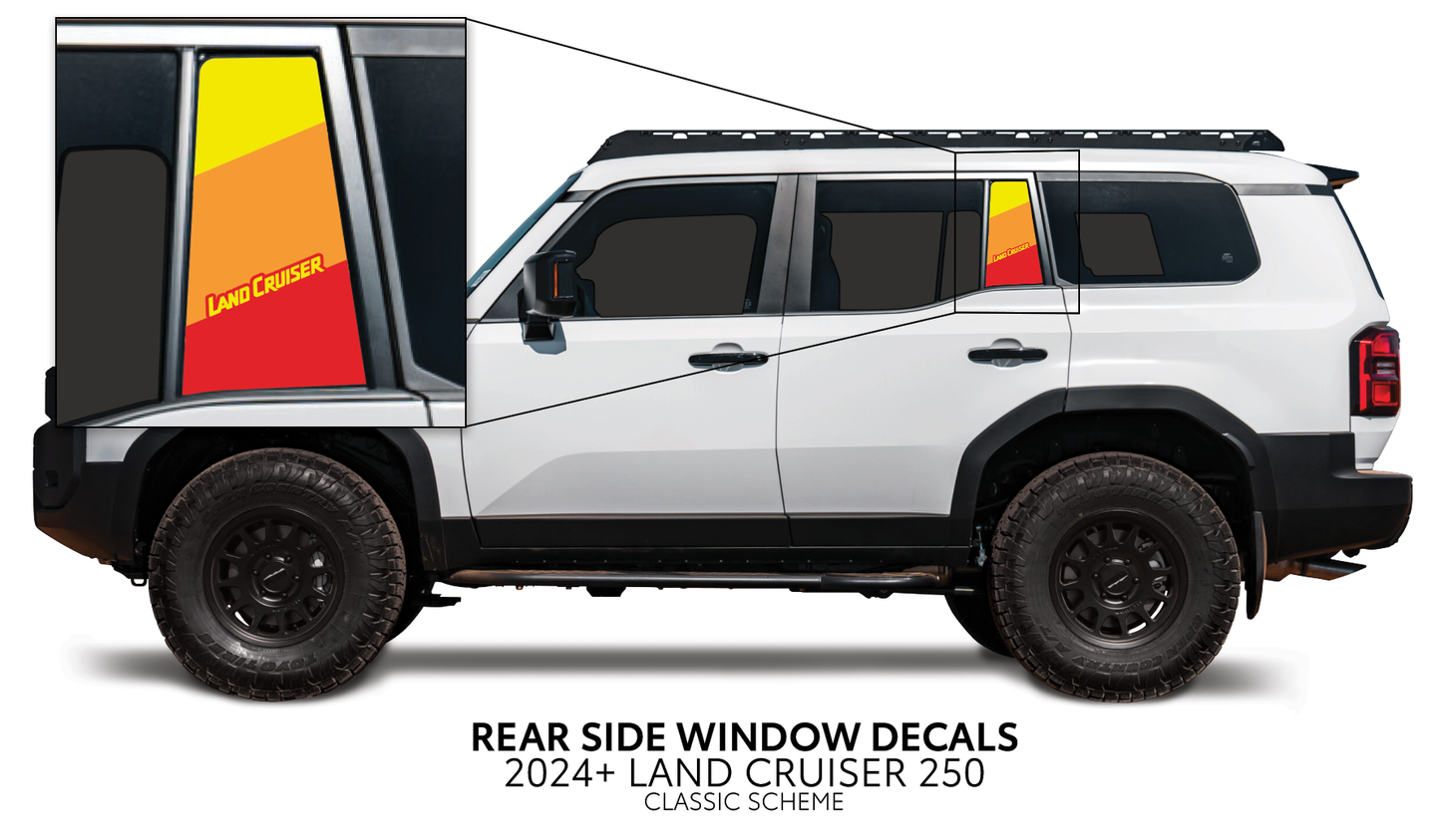 Taco Vinyl Land Cruiser 250 Rear Side Window Decal | '24+ Land Cruiser