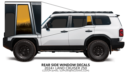 Taco Vinyl Land Cruiser 250 Rear Side Window Decal | '24+ Land Cruiser