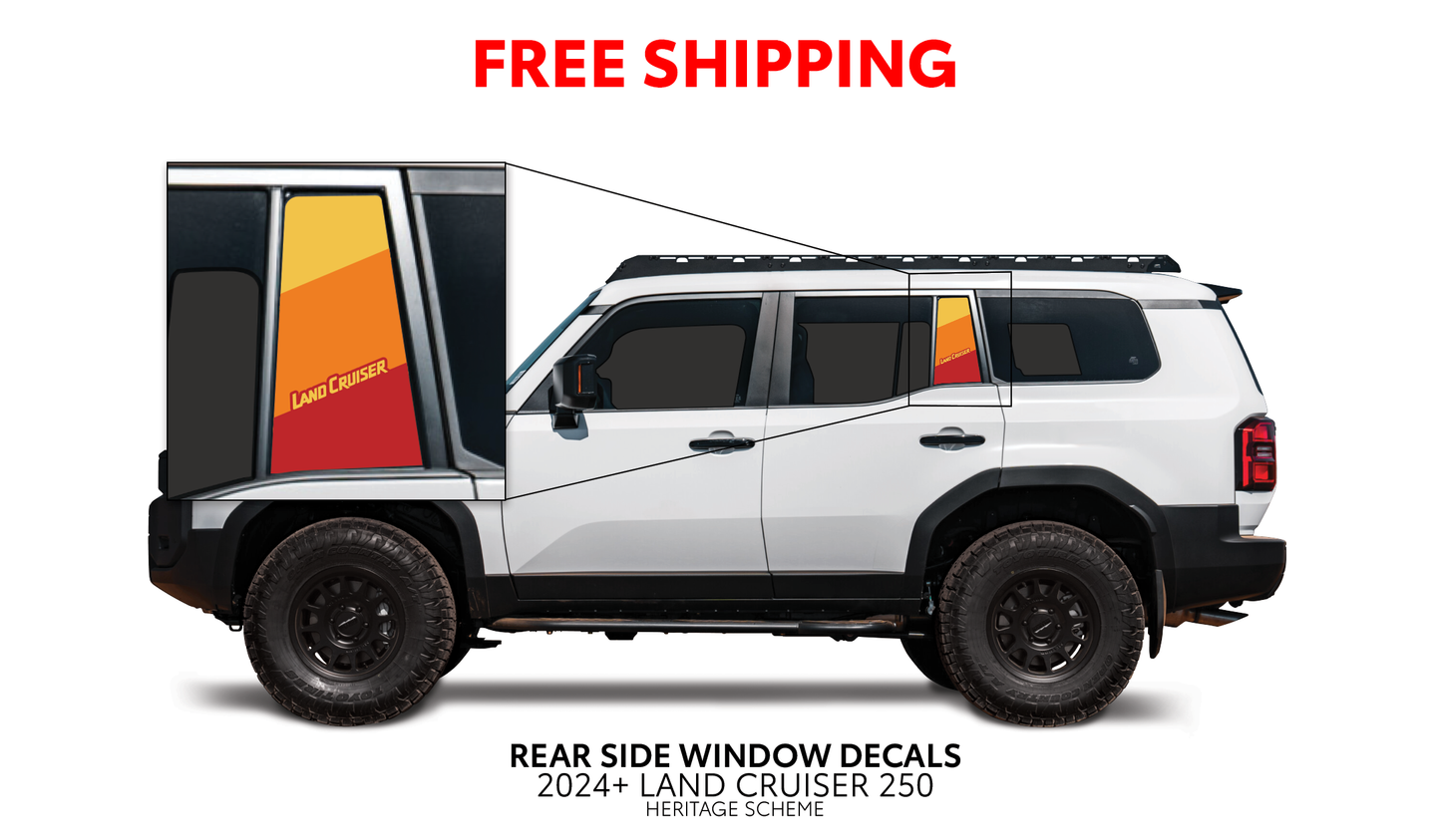 Taco Vinyl Land Cruiser 250 Rear Side Window Decal | '24+ Land Cruiser