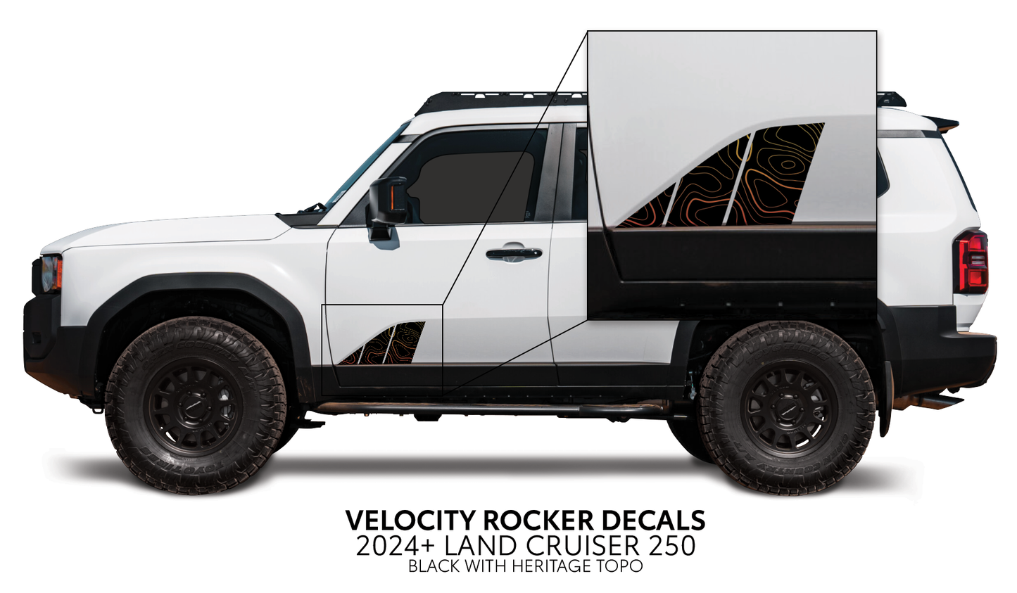 Taco Vinyl Land Cruiser 250 Velocity Lower Rocker Decals | '24+ Land Cruiser