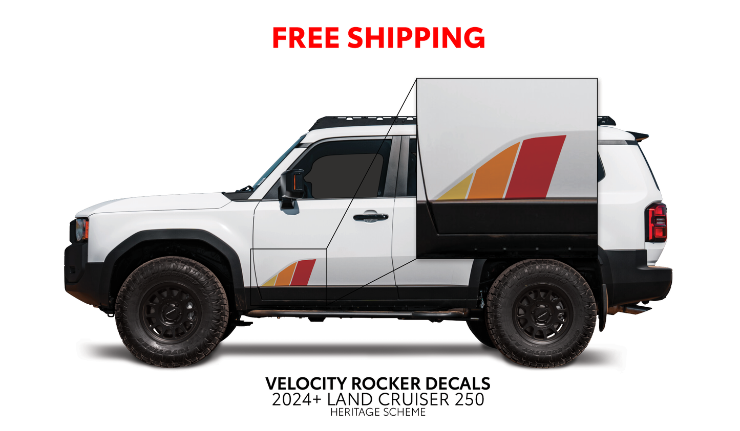 Taco Vinyl Land Cruiser 250 Velocity Lower Rocker Decals | '24+ Land Cruiser