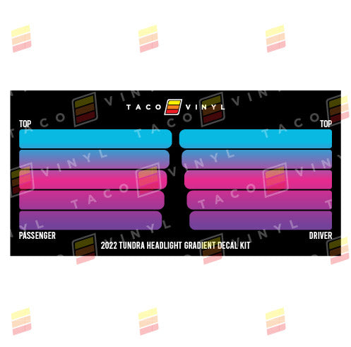 Taco Vinyl Tundra Headlight Gradient Decal Kit | '22+ Tundra