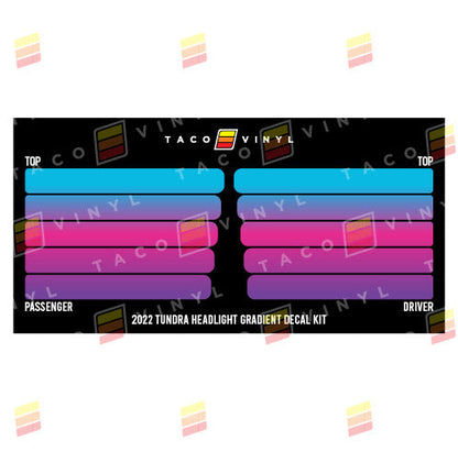 Taco Vinyl Tundra Headlight Gradient Decal Kit | '22+ Tundra
