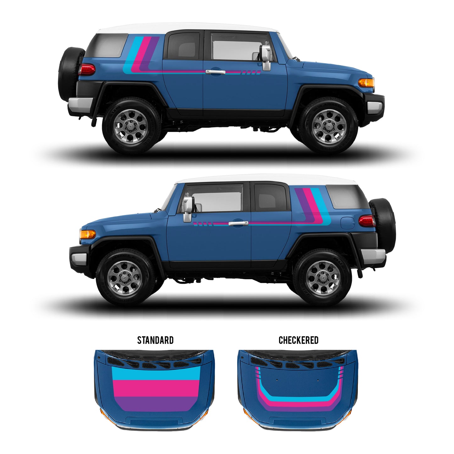 Taco Vinyl FJ Cruiser Checkered Stripe Kit | '07 - '14 FJ Cruiser