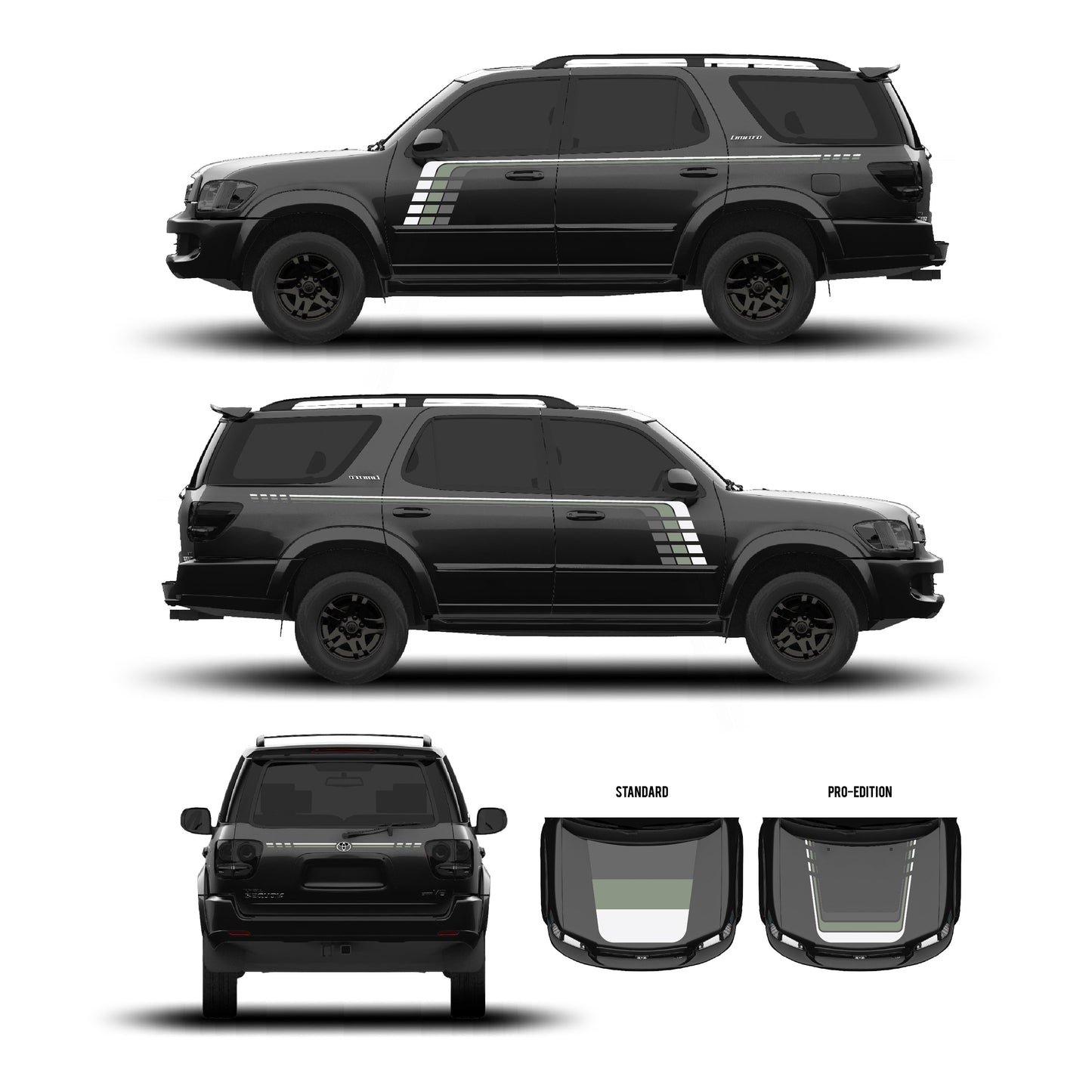 Taco Vinyl Sequoia Checkered Stripe Kit | '01 - '07 Sequoia