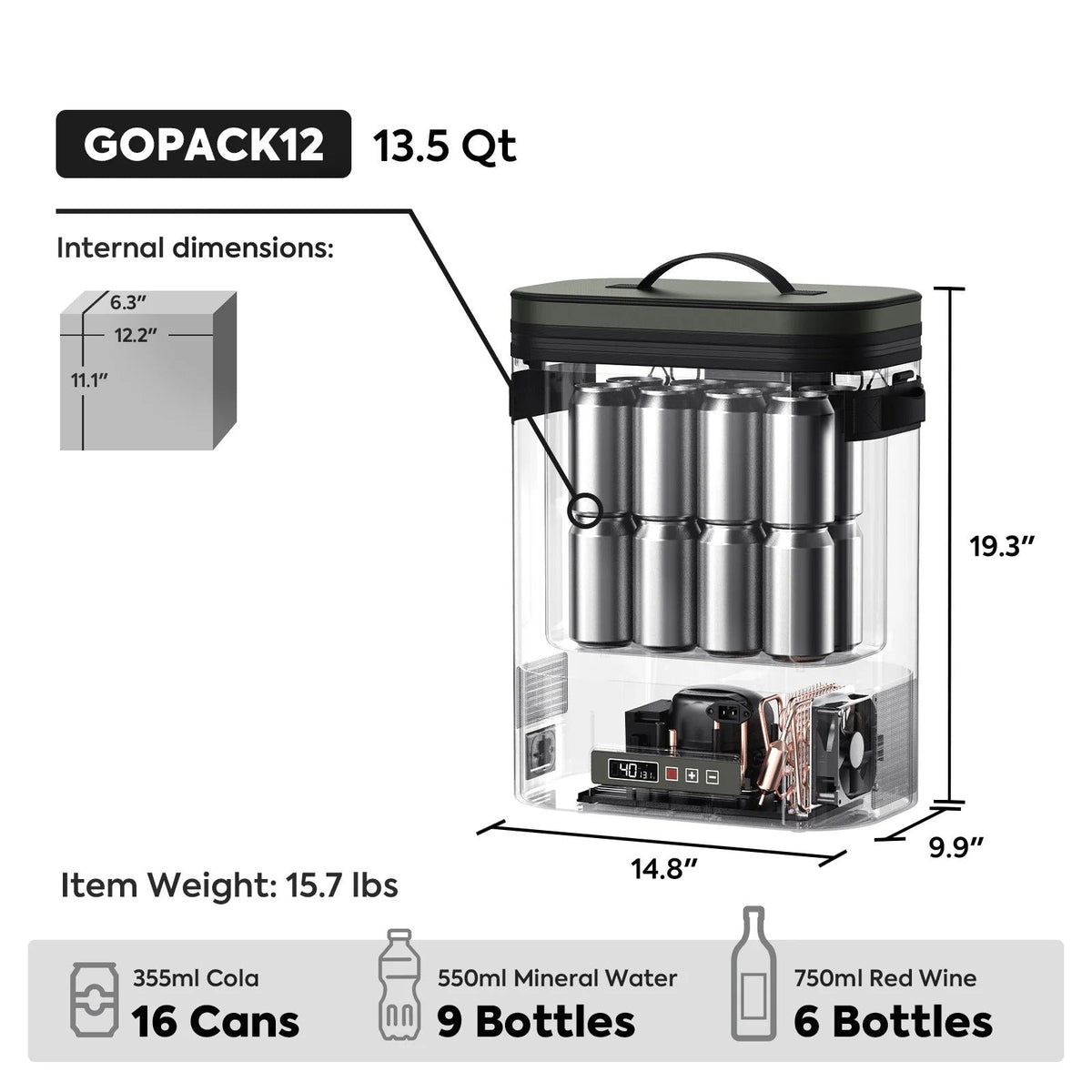 ICECO GOPack12 Single-Zone Portable Backpack Cooler | 12L