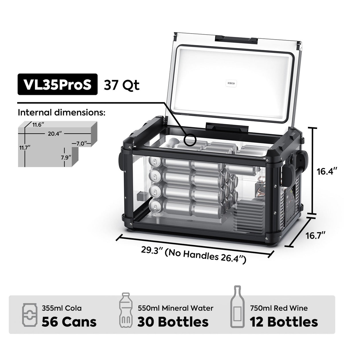 ICECO VL35ProS Gen II Single-Zone Portable Fridge Freezer | 35L