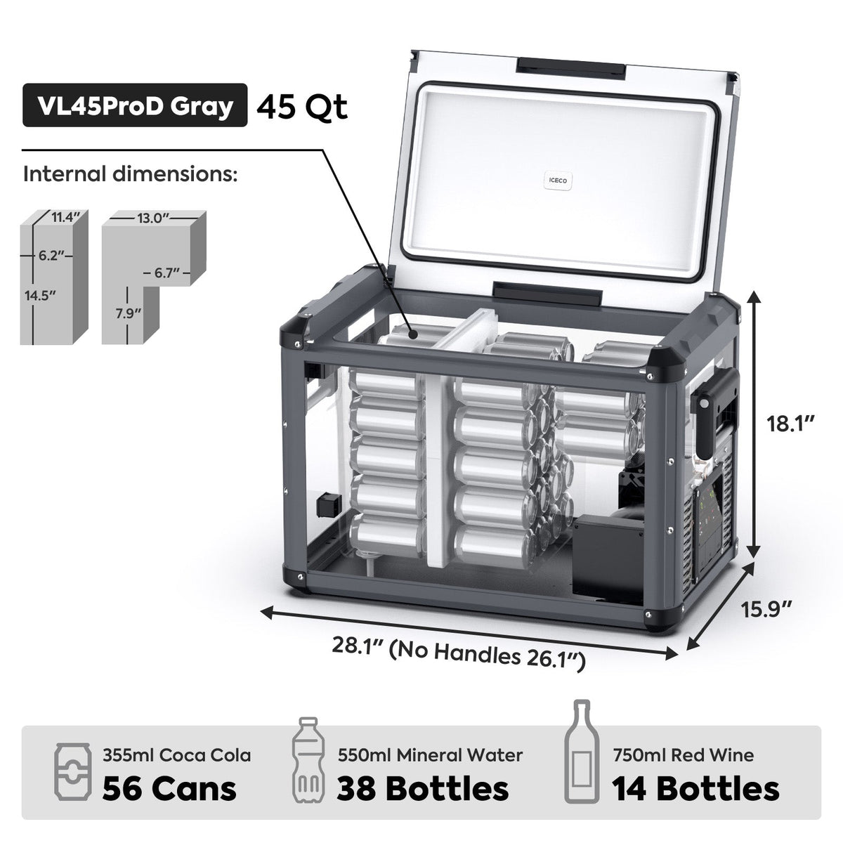 ICECO VL45ProD Dual-Zone Portable Fridge Freezer | Black