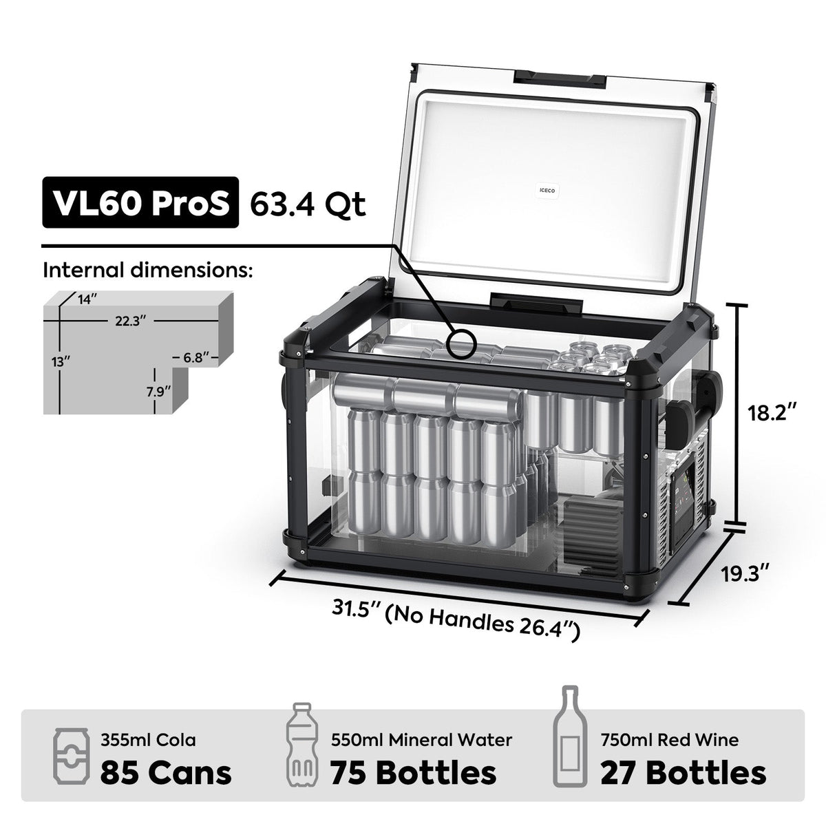 ICECO VL60ProS Gen II Single-Zone Portable Fridge Freezer | 60L