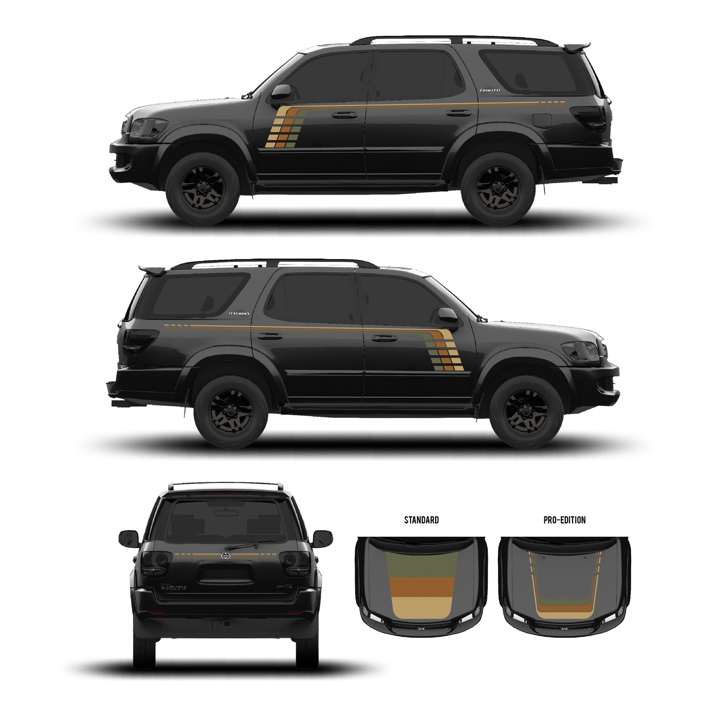 Taco Vinyl Sequoia Checkered Stripe Kit | '01 - '07 Sequoia