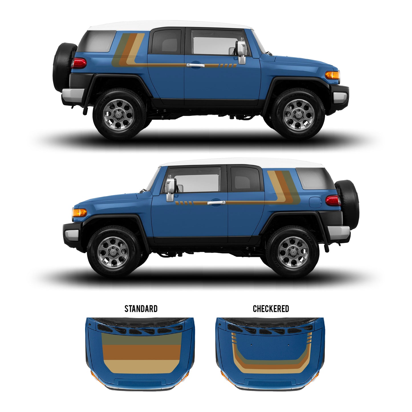 Taco Vinyl FJ Cruiser Checkered Stripe Kit | '07 - '14 FJ Cruiser