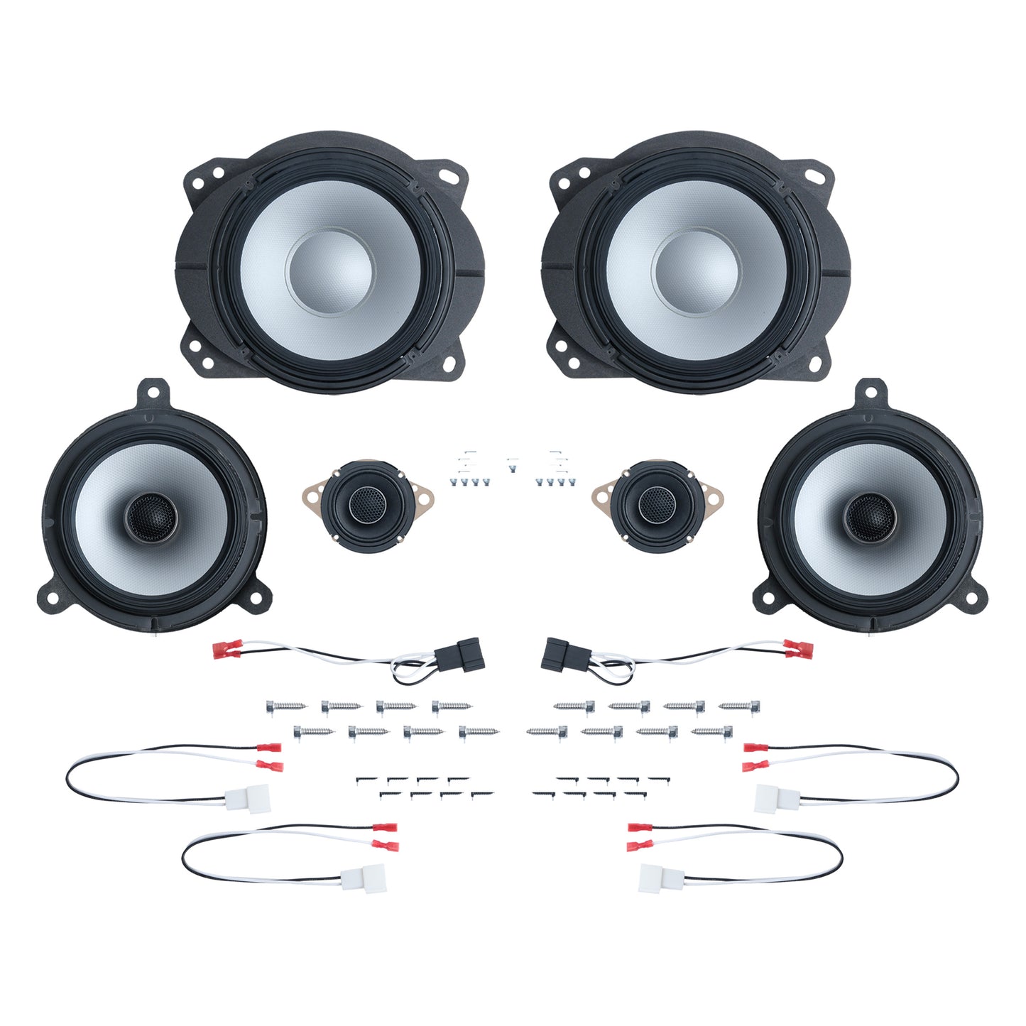 Alpine Plug & Play 6-Speaker, 4-Channel Amp & Powered Subwoofer Kit (8