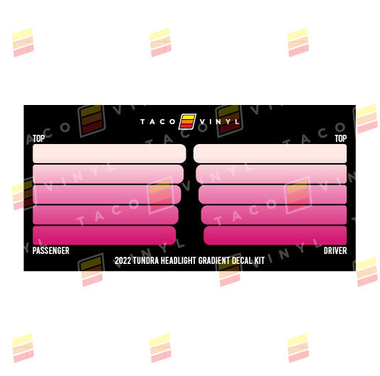 Taco Vinyl Tundra Headlight Gradient Decal Kit | '22+ Tundra