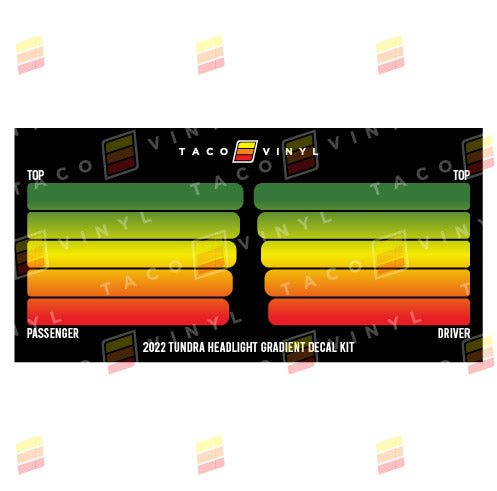 Taco Vinyl Tundra Headlight Gradient Decal Kit | '22+ Tundra
