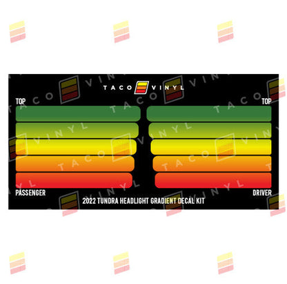 Taco Vinyl Tundra Headlight Gradient Decal Kit | '22+ Tundra