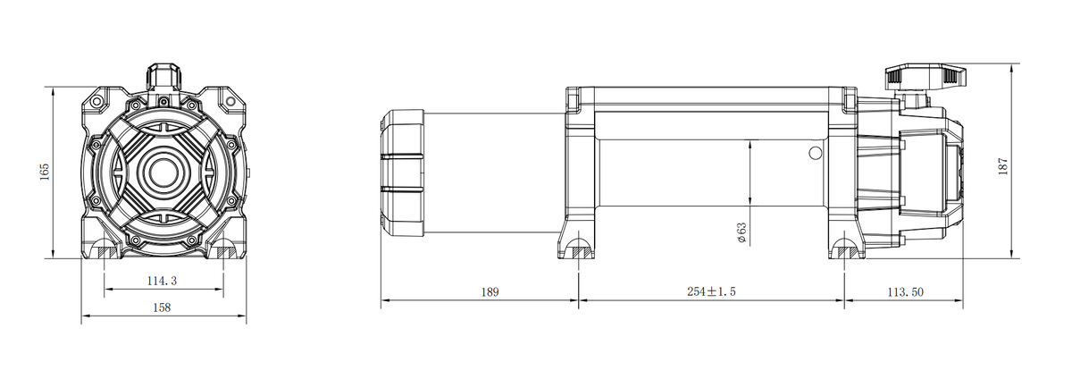Carbon Offroad Scout Pro 15K V3 Winch | 15,000lb 12V Winch Only