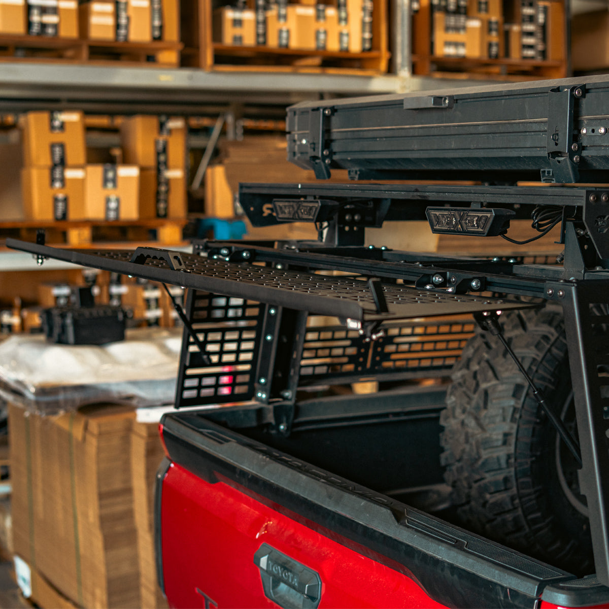 Cali Raised Overland Bed Rack Rear Hatch | '05+ Tacoma