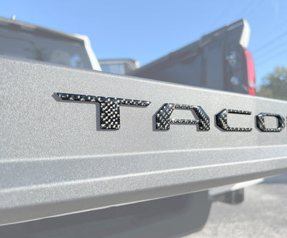 Tufskinz Bed Rail Tailgate Letter Overlays | 2024+ Tacoma