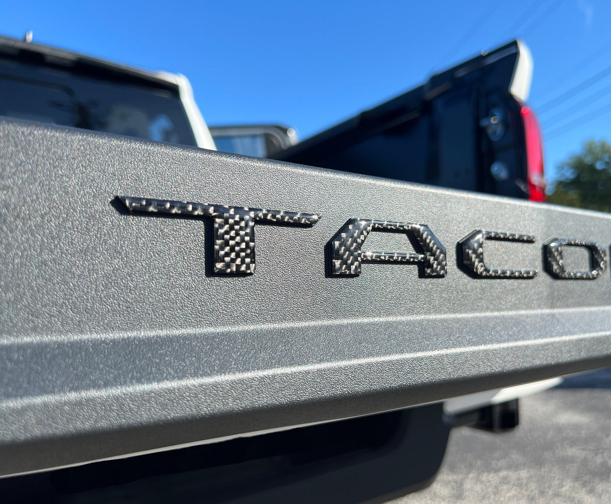 Tufskinz Bed Rail Tailgate Letter Overlays | 2024+ Tacoma