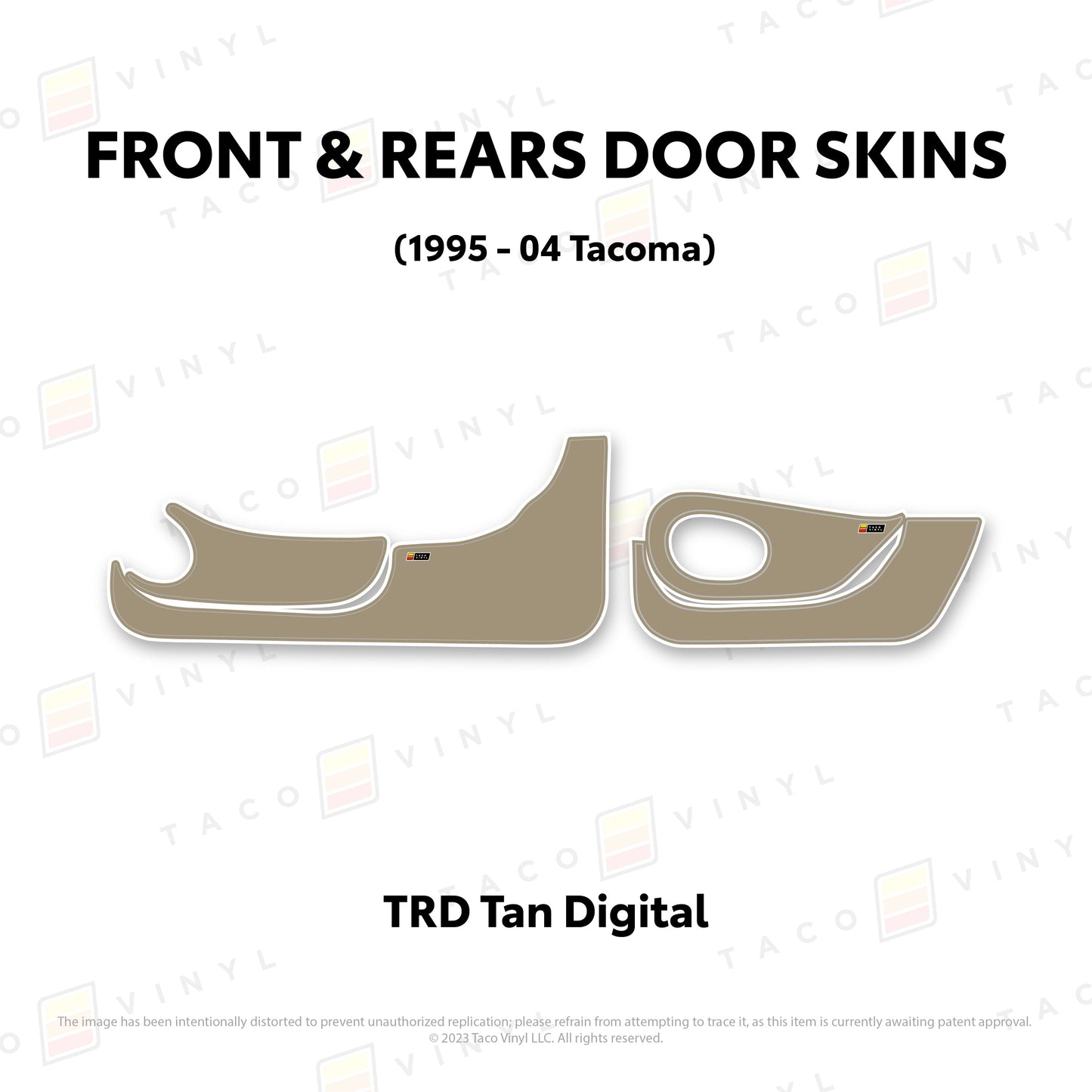 Taco Vinyl Tacoma Door Skins (Lower Section) | '95 - '04 Tacoma