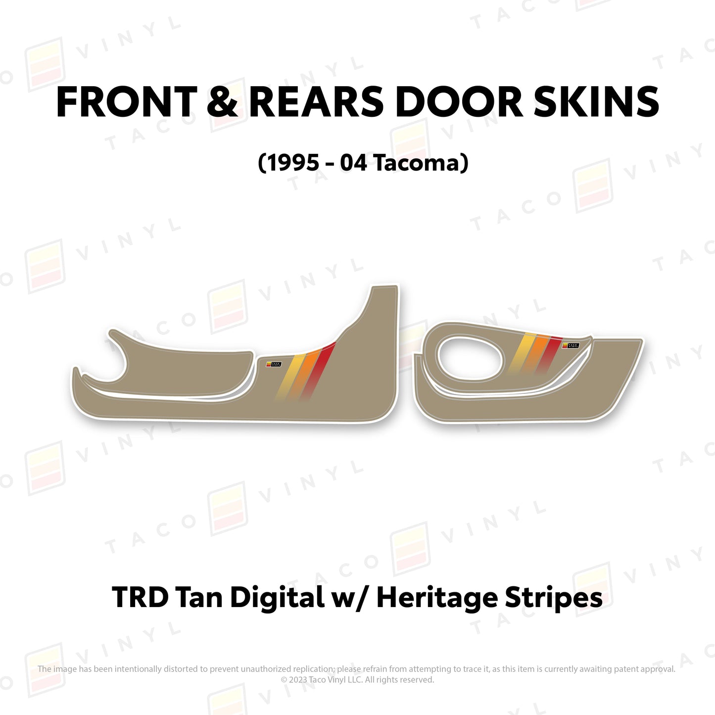 Taco Vinyl Tacoma Door Skins (Lower Section) | '95 - '04 Tacoma