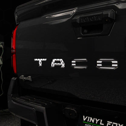 Toyota Tacoma Vinyl Inlay Tailgate  Letters | Stars & Stripes | '24+