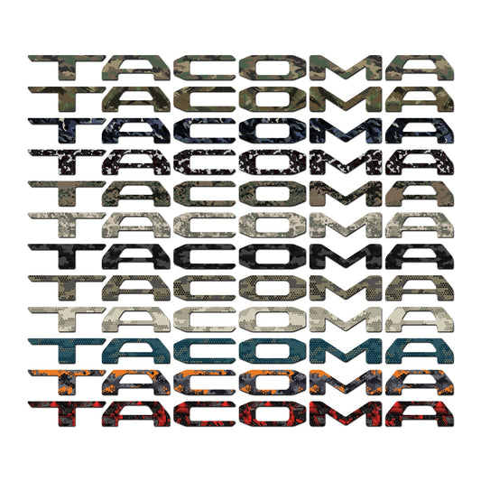 Toyota Tacoma Vinyl Inlay Tailgate Letters | Camo Patterns | '24+