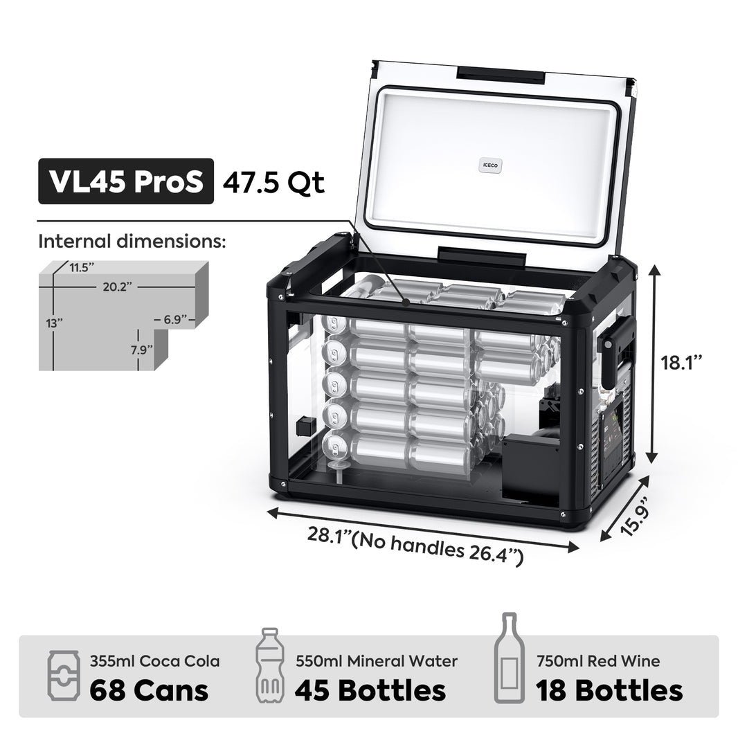 VL45ProS Single Zone Portable Fridge Freezer | ICECO | 45 LT