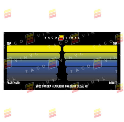 Taco Vinyl Tundra Headlight Gradient Decal Kit | '22+ Tundra