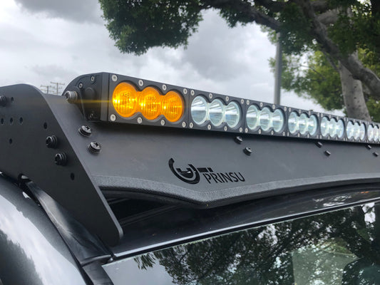 Cali Raised Dual Function Amber/White LED Light Bar Prinsu Mounting Bracket Kit