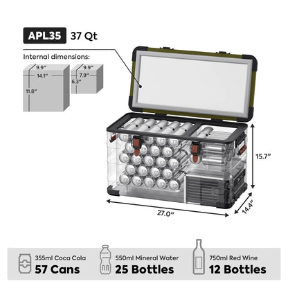 ICECO × Jeep APL35 Dual-Zone Aluminum Fridge Freezer | 35L Olive