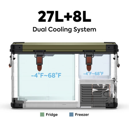 ICECO × Jeep APL35 Dual-Zone Aluminum Fridge Freezer | 35L Olive