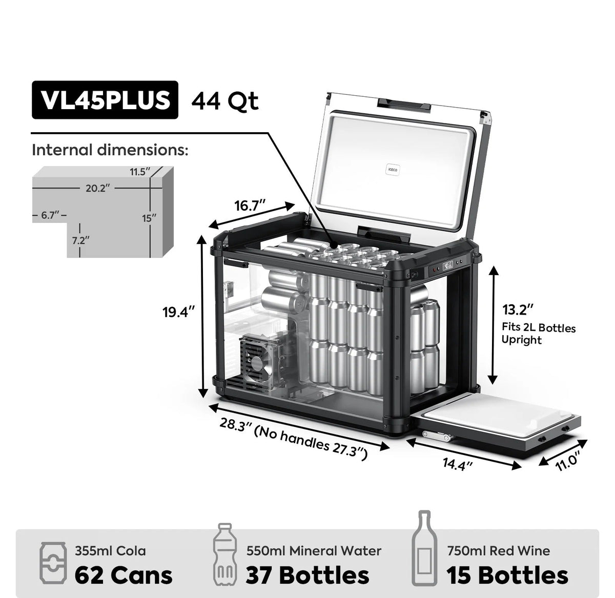 ICECO VL45Plus Single-Zone 3-Way Access Fridge Freezer | 42L