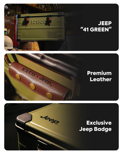 ICECO × Jeep APL35 Dual-Zone Aluminum Fridge Freezer | 35L Olive