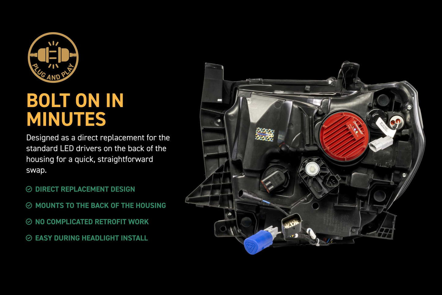 Morimoto Supercharged Drivers for XB EVO Headlights | 2014–2021 Toyota Tundra