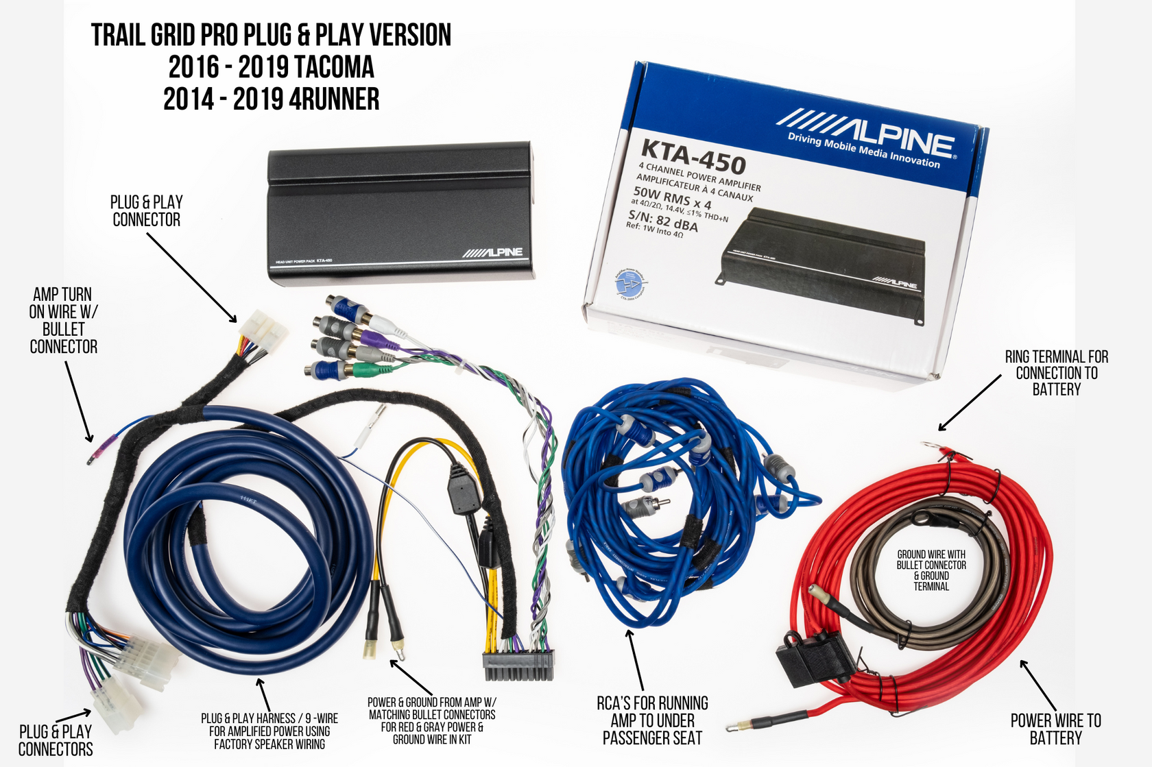 Alpine Power Pack Plug & Play 4Channel Amplifier (KTA450) Trail