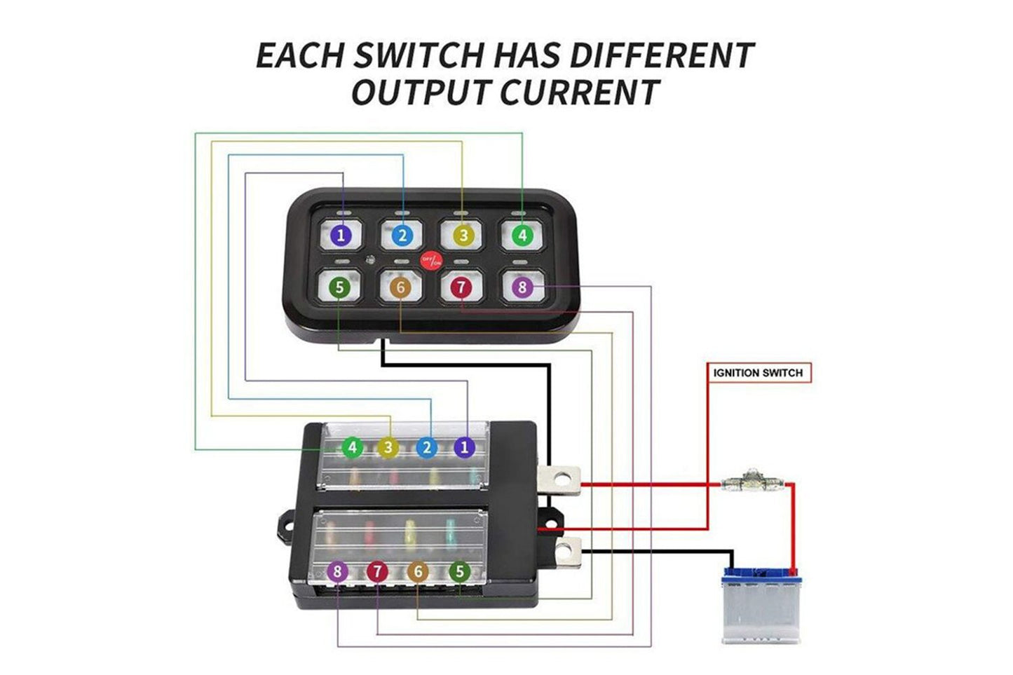 Vehicle Accessory 8 Switch Control System